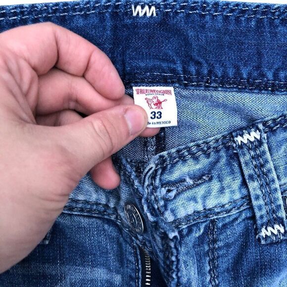 Vintage True Religion Jeans Size 33 STRAIGHT Indigo Mega T Blue - Picture 7 of 8